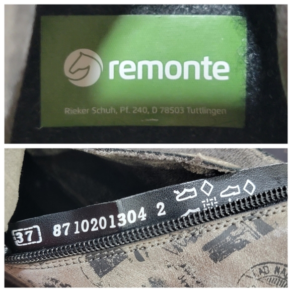 Remonte Servia Script Print Ankle Boots Gray Steampunk Womens Size 6 - Picture 14 of 17